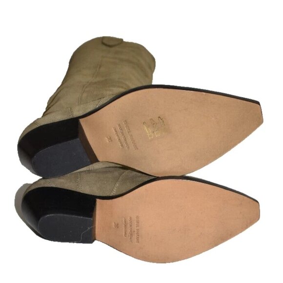 New! Isabel Marant Denvee 40MM Suede Tall Western Boot Tan Taupe Size 36 6 DD478 - Picture 6 of 6